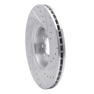 Chevrolet ASTRA Brake Rotor (1) - Front Left - R1 Concepts - Drilled & Slotted - Silver - `99-`10